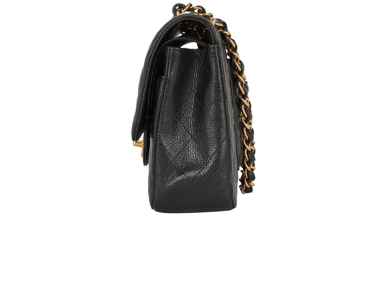 Medium Double Classic Flap, &pound;5,100, Handbags, Black, Caviar Leather, Bottom view